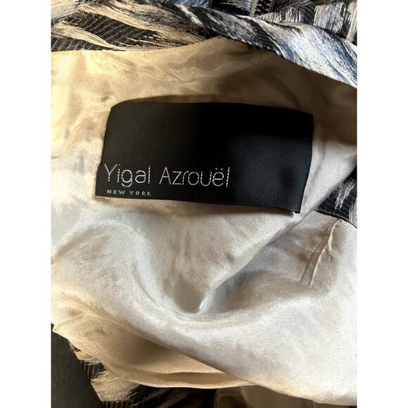 Yigal Azrouel Gray Animal Print Cowl Neck Short Dress Size 6 - Picture 3 of 11